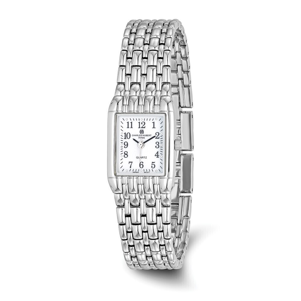 Kazi Luxury Charles Hubert Chrome-finish White Dial Quartz Watch